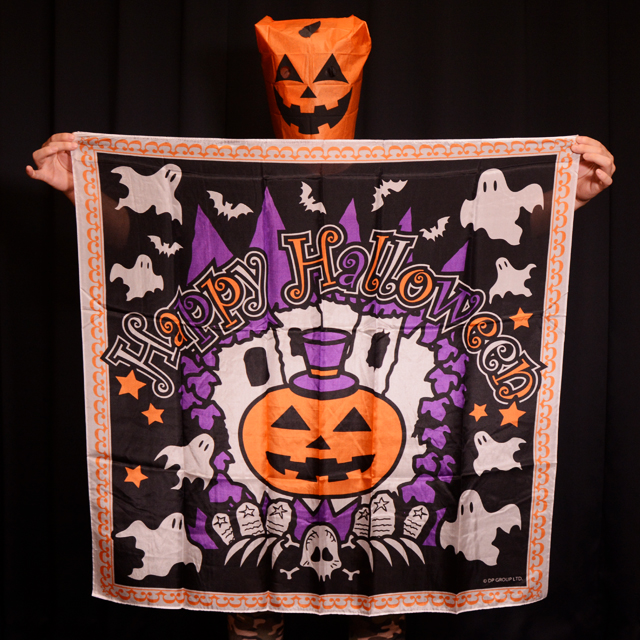 S8568 デザインシルク「ハロウィン」（特上品 Lサイズ）　約90cm 角