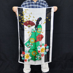 S8331 デザインシルク「浮世絵」（特上品 Mサイズ）約90 x 56cm
