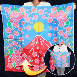 S8534 ブレンドシルク「赤富士桜」(特上品 Lサイズ）