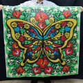 S8527 デザインシルク「蝶」(特上品 LLサイズ）約114 x 114cm