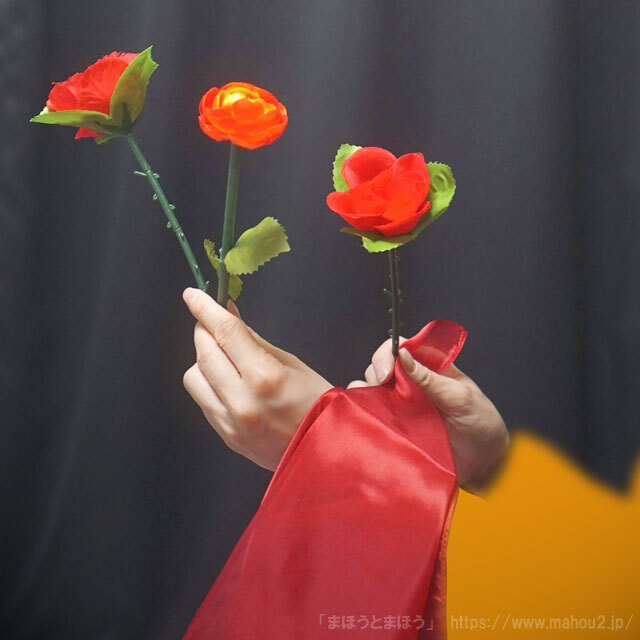 トリプルローズ（花の手品道具・フラワーマジック用品）花がハンカチに