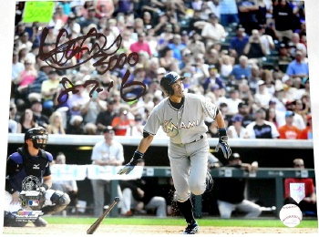 イチロー直筆サイン3000及び達成日書込み3000本打撃写真（28X36cm）