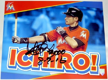 イチロー直筆サイン3000本及び達成日書込みROAD TO 3000ポスター(28X36cm)