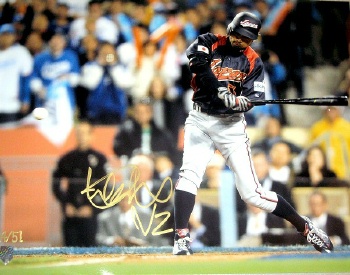 イチロー直筆サインV2書込09年WBC決勝打写真