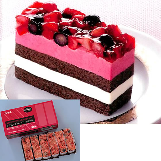フレック) いちごとブルーベリーのケーキ 【冷凍】 約77g＊6個入り