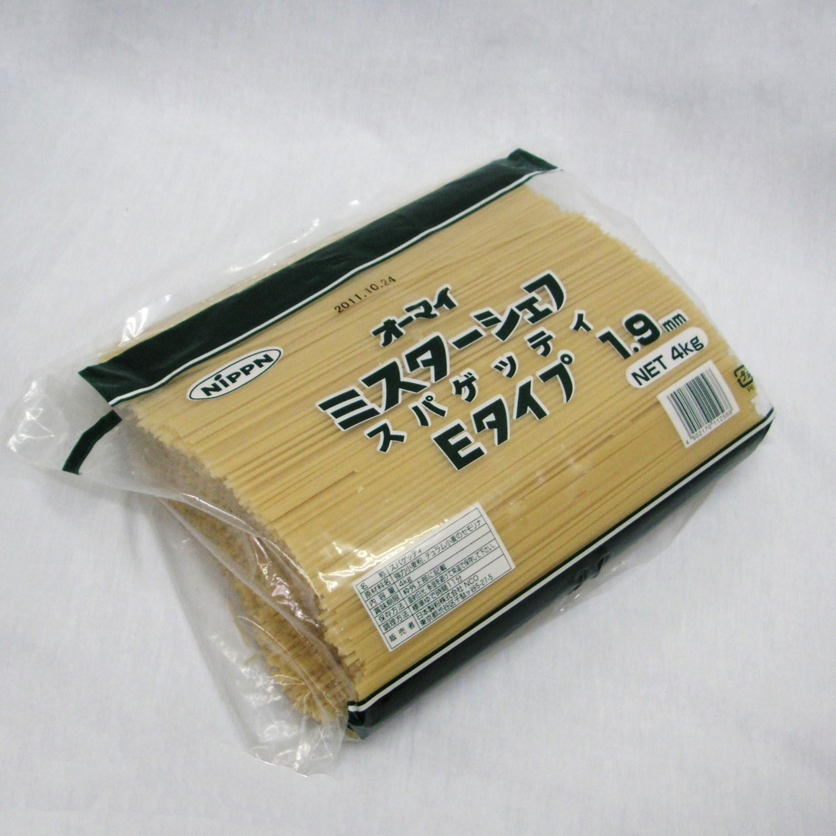ニップン）オーマイ　 ミスターシェフスペゲティ　１．９ｍｍ　４ｋｇ