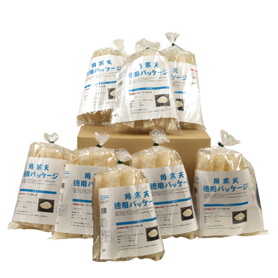 国内加工　角寒天　徳用パッケージ　箱入（80g×8袋入） [加工地：長野県]　