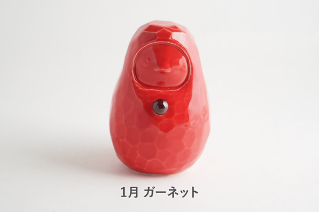 だるま×天然石】Jeramic DARUMA / 赤 / 1体 / ギフトボックス付き / 瀬戸焼