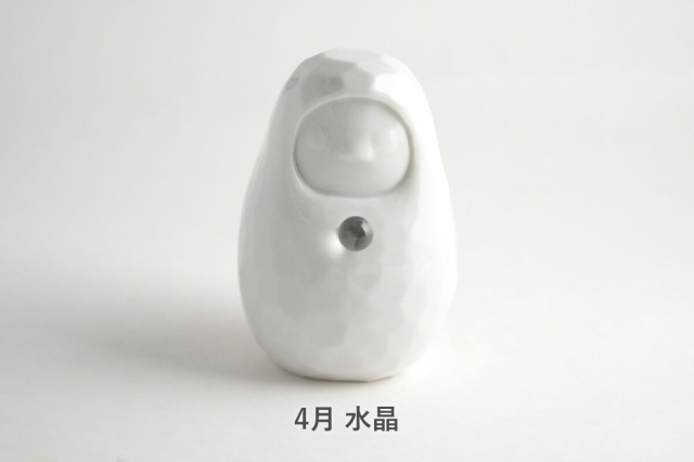 だるま×天然石】Jeramic DARUMA / 白 / 1体 / ギフトボックス付き / 瀬戸焼