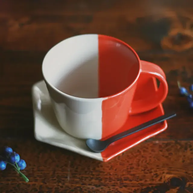 YS 474 ユニークなデザインの陶器 織部3個セット　作家さん不明　箱なし Custom-made hair ornament, Japanese-style wedding, white mug