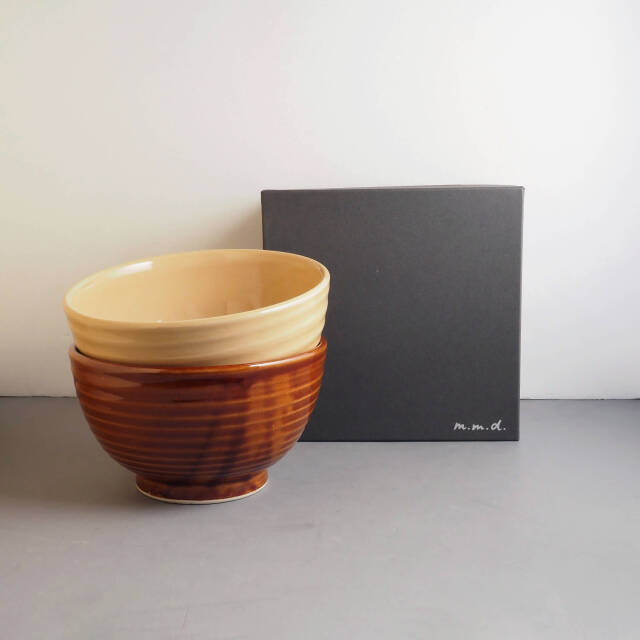 rokuromeラーメンどんぶり2個セット / 熨斗・ギフトボックス付き / true colors line / 瀬戸焼