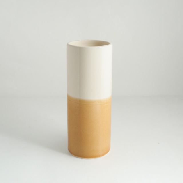 フラワーベース / 黄彩 / 瀬戸焼