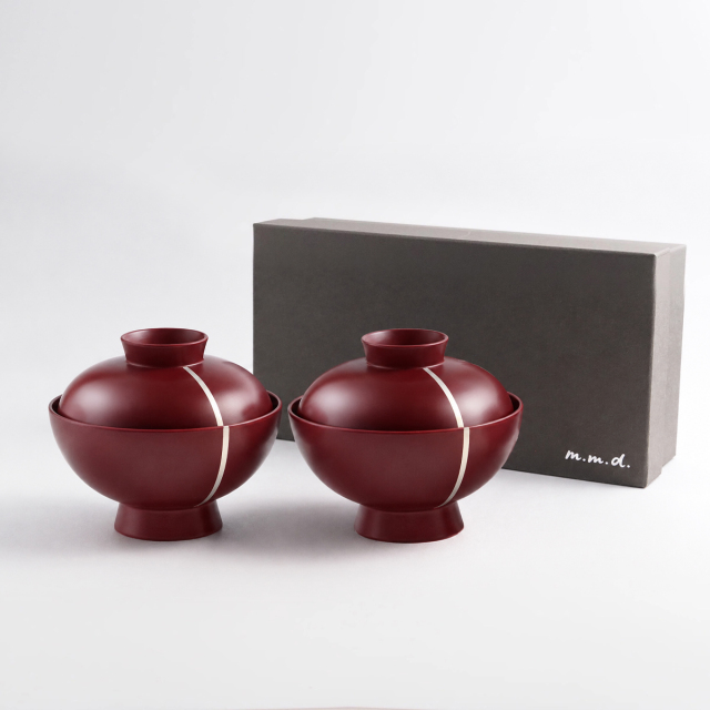 【食洗機対応】吸物椀2個セット / luxury colors line / ギフトボックス＆熨斗付き / 越前漆器