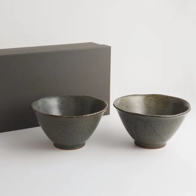 丼2個セット / 緑結晶シリーズ / ギフトボックス＆熨斗付き / 瀬戸焼