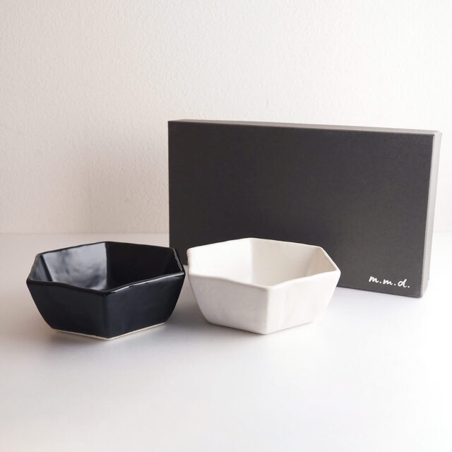 中鉢2個セット / ギフトボックス&熨斗付き / monochrome line / 瀬戸焼