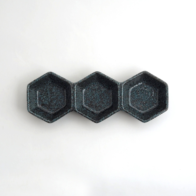 豆小鉢 三連 / うのふ・青唐津 / 瀬戸焼