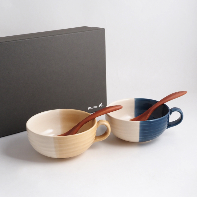 rokurome スープカップ・れんげスプーン2個セット / true colors