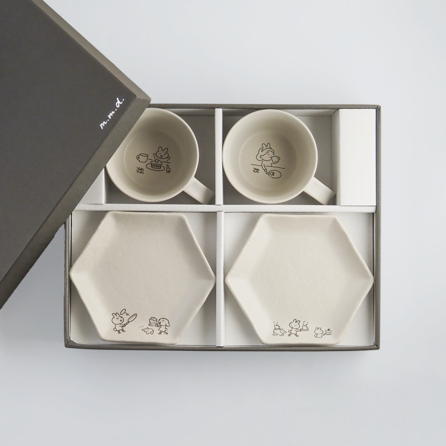 マグカップ・取皿セット/ イケガミヨリユキ ティータイムシリーズ / ギフトボックス＆熨斗付き / 瀬戸焼