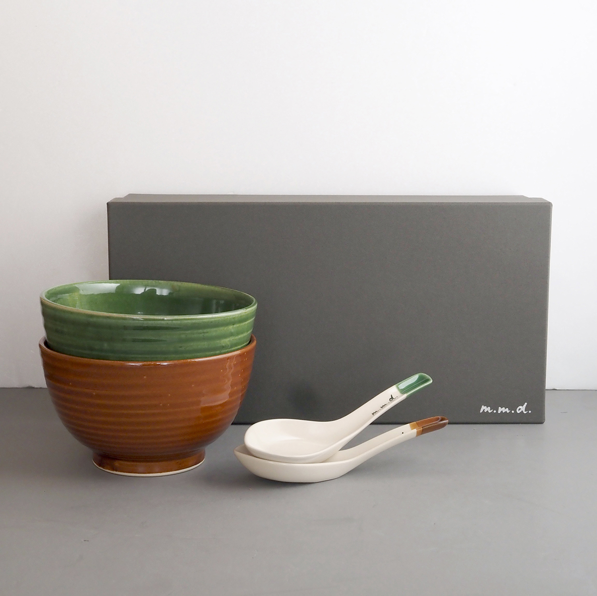 rokurome 丼・れんげ2個セット / ギフトボックス&熨斗付き / true