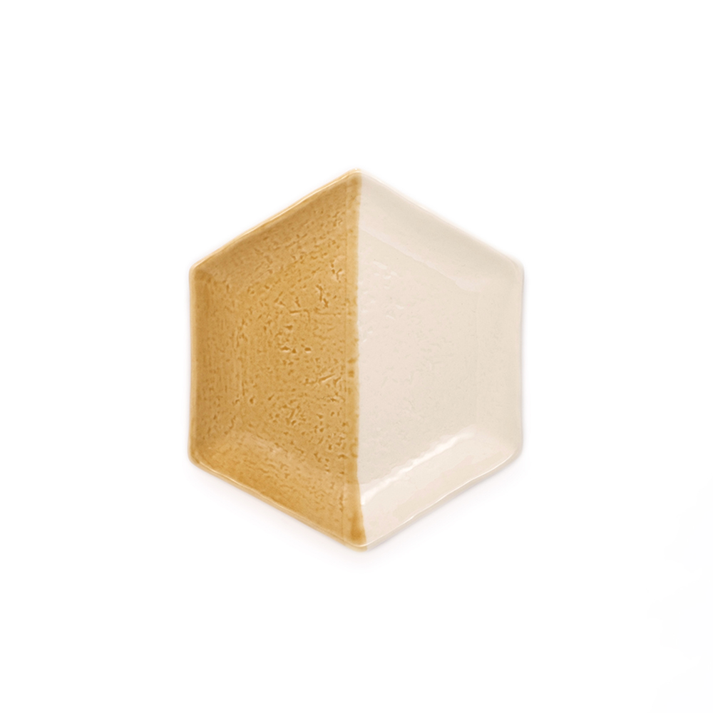 取皿 5分掛け / 黄彩 / true colors line / 瀬戸焼