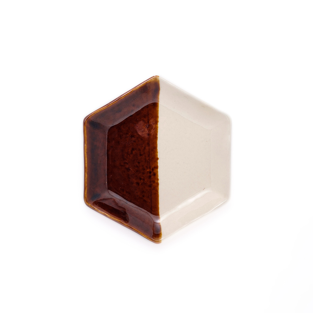 取皿 5分掛け / アメ / true colors line / 瀬戸焼