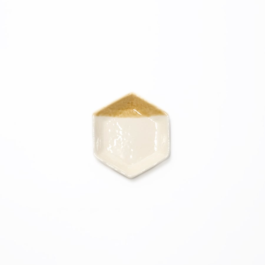 六角豆皿 / 黄彩 / true colors line / 瀬戸焼