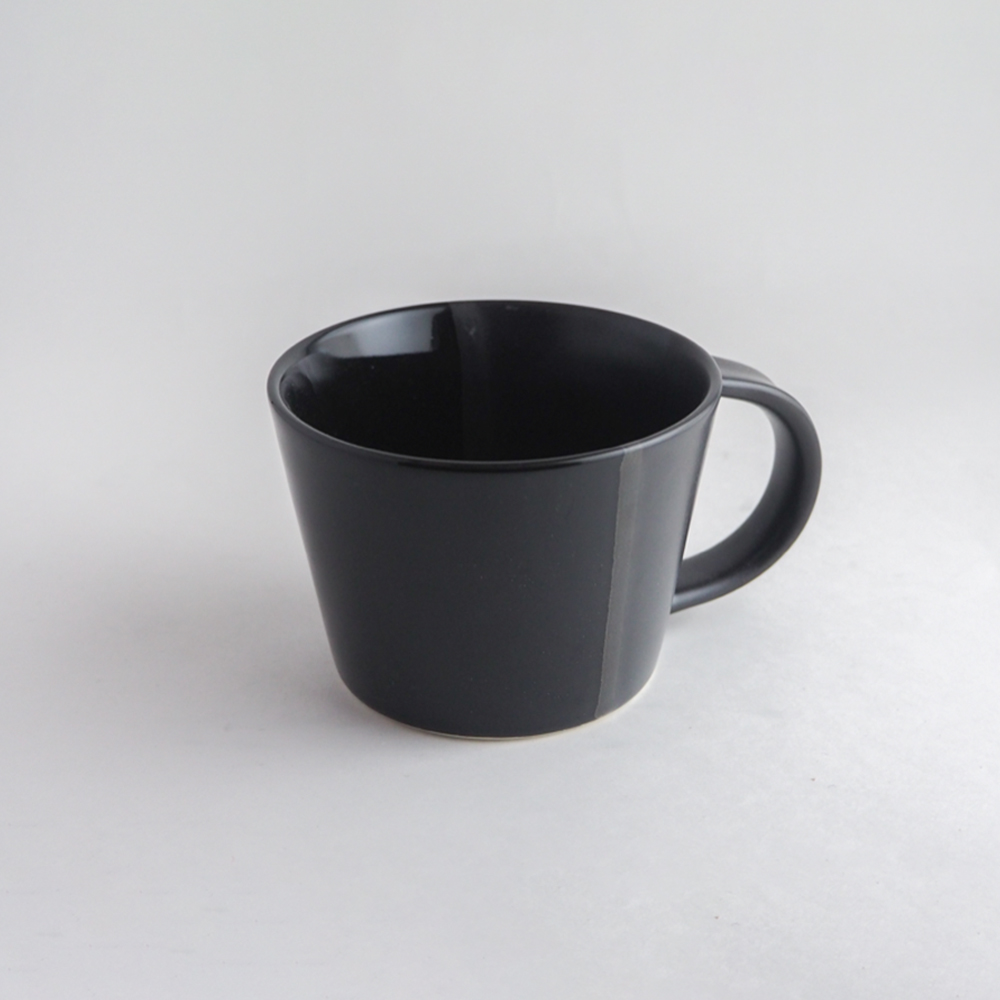 マグカップ / ブラック / monochrome line / 瀬戸焼