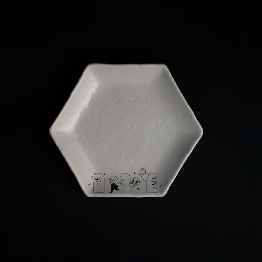 取皿 小さな炎の悪魔と天使たち / 八館ななこ「Next to heaven」シリーズ / 瀬戸焼