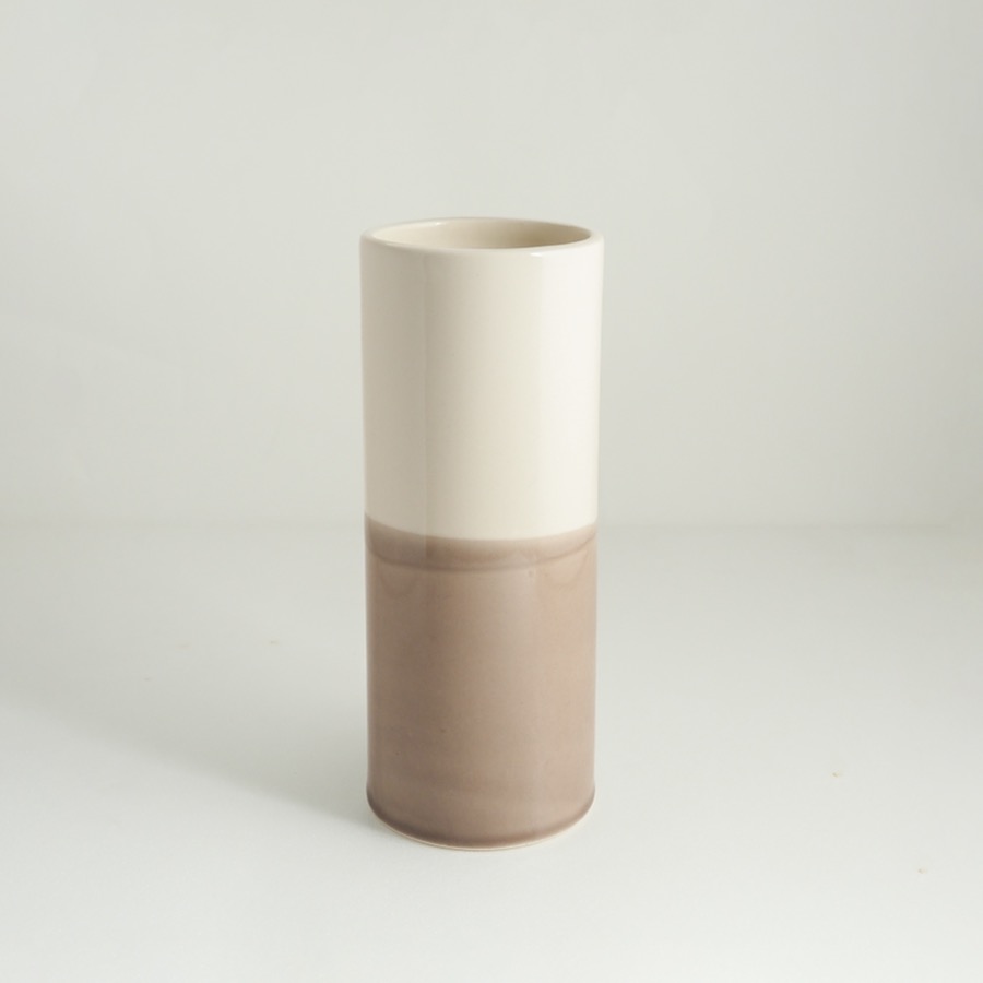 フラワーベース / グレーパープル /  瀬戸焼