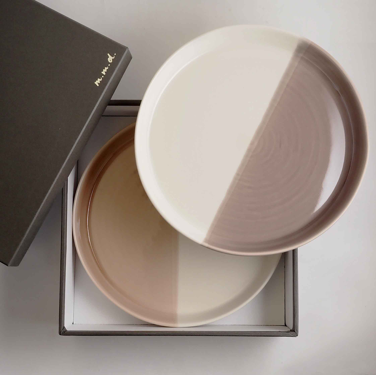 リムプレートL 2枚セット / marriage colors line / ギフトボックス＆熨斗付き / 瀬戸焼