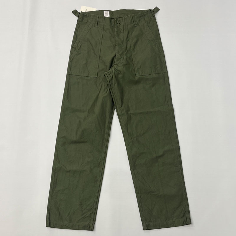 アラン ARAN FATIGUE PT/TD BACKSATIN Baker ベイカーパンツ スレン染め Army Green　