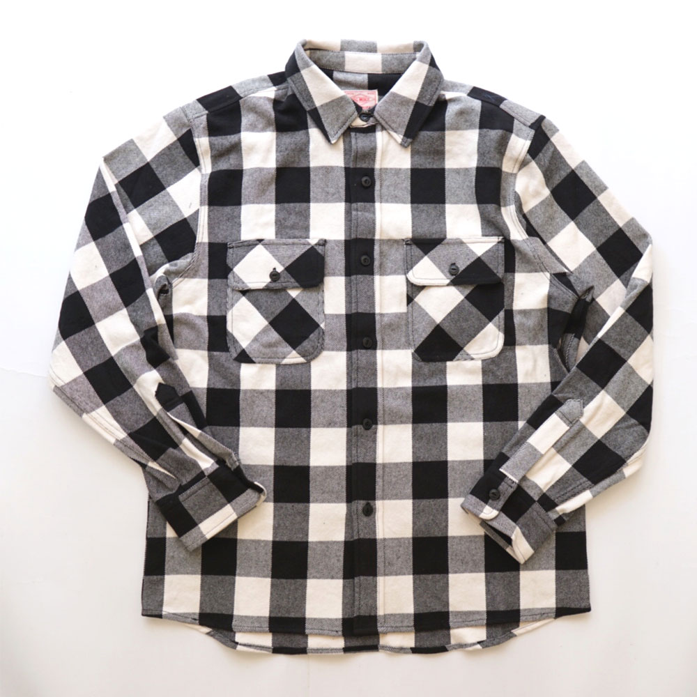 ビッグマイク BIG MIKE ヘビーフランネルシャツ HEAVY FLANNEL SHIRT BLACK/WHITE