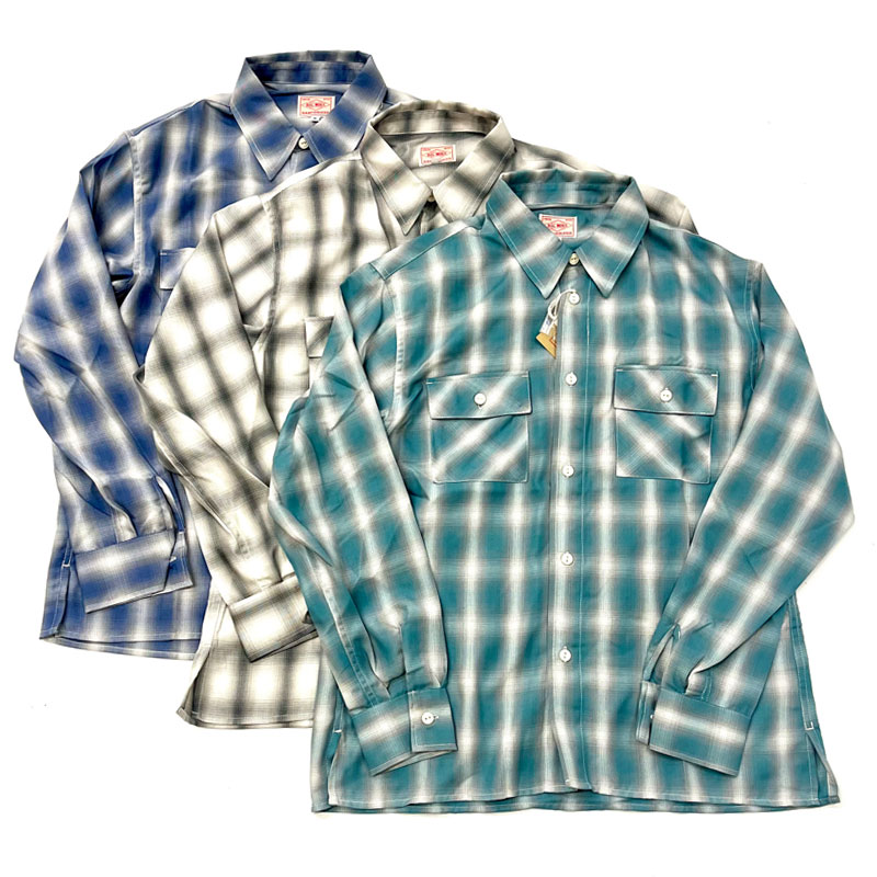 ビッグマイク BIG MIKE オンブレチェック 長袖シャツ レーヨン混 L/S SHIRT　