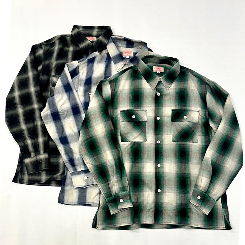 ビッグマイク BIG MIKE オンブレチェック 長袖シャツ レーヨン混 L/S SHIRT　