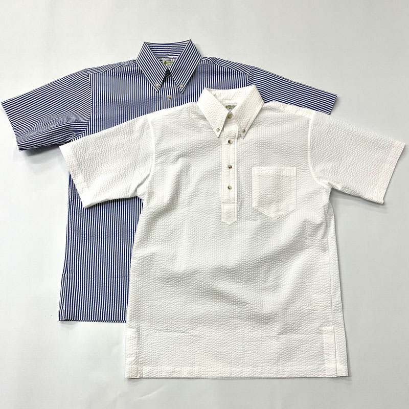 ブルーウォーター BLUE WATER シアサッカー ボタンダウン プルオーバーシャツ