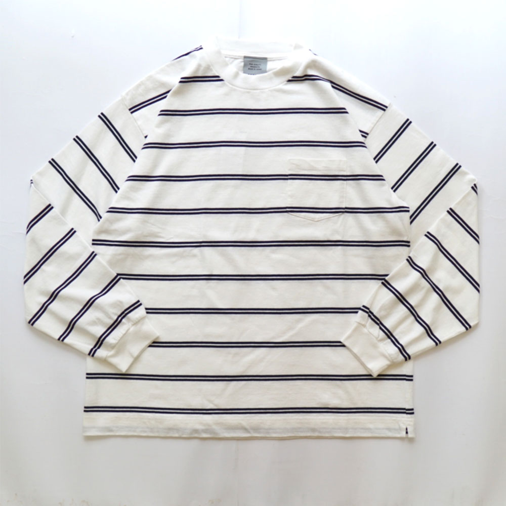 ベター Better ORGANIC BORDER POCKET L/S TEE BTR2436 White