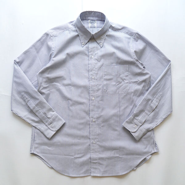 ブルーウォーター BLUE WATER ボタンダウン オックスフォードストライプシャツ オウンメイク White/Navy