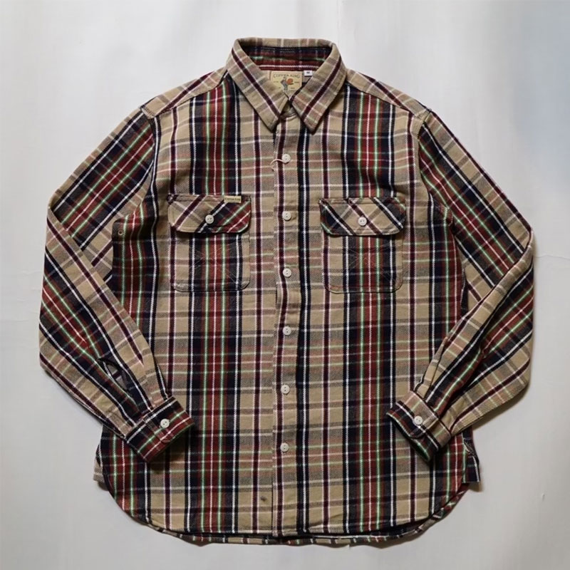 カッパーキング COPPER KING HEAVY FLANNEL SHIRTS ヘビーフランネルシャツ　ネルシャツ　Navy/Beige