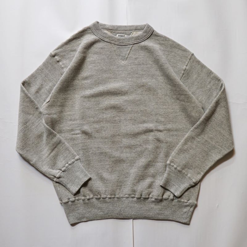 ダブルワークス DUBBLE WORKS 吊り編みスウェット 両Vガゼット クルーネック Lot.86001 Heather Gray