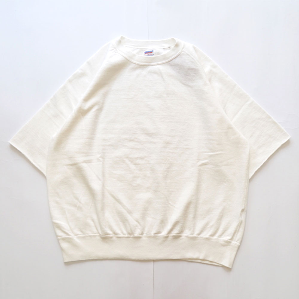 ダブルワークス DUBBLE WORKS ラフィミニ裏毛 Cut Off Sleeve Sweat Shirt Lot.74001 Heather Off White