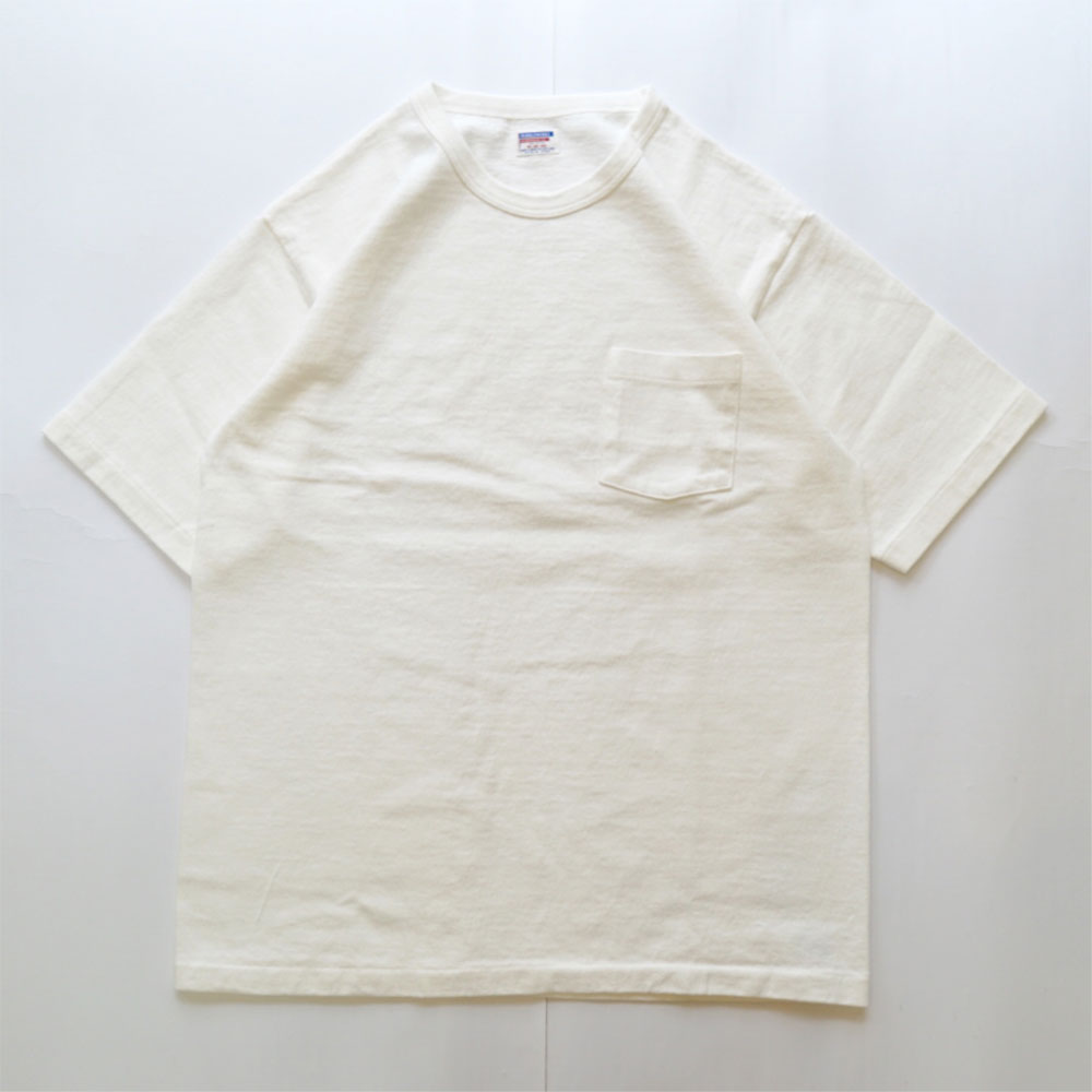 ダブルワークス DUBBLE WORKS 8番手 度詰め丸胴天竺 ポケットTシャツ HEAVY WEIGHT POCKET TEE Lot.37002 WHITE