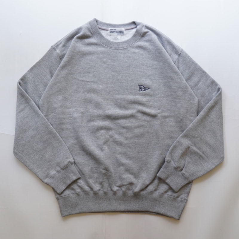 ハッピーキャンパー HAPPY CAMPER 10oz クルーネックスウェット "Malibu Flag" Gray