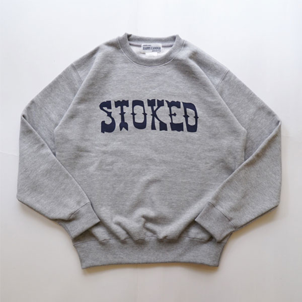 ハッピーキャンパー HAPPY CAMPER 10oz クルーネックスウェット "STOKED" Gray