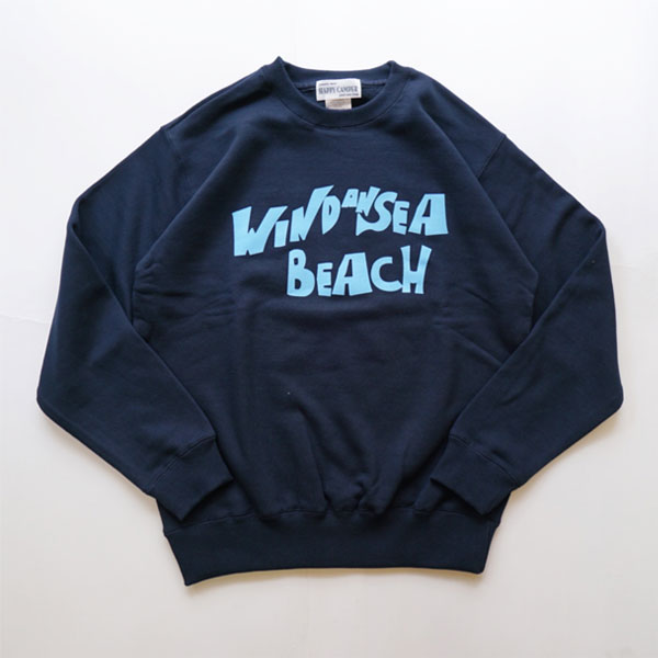 ハッピーキャンパー HAPPY CAMPER 10oz クルーネックスウェット "Windandsea Beach" Navy