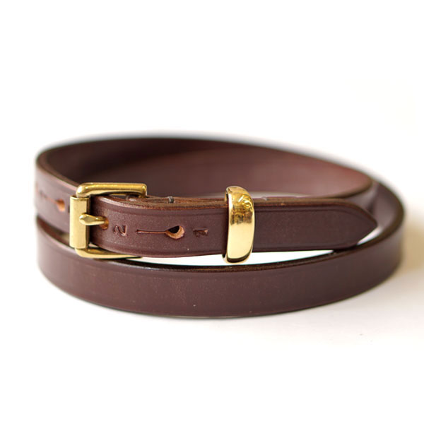 ヘラルディックベルト HERALDIC BELTS ブライドルレザーベルト 3/4 INCH BRIDLE LEATHER SLIM BELT BROWN