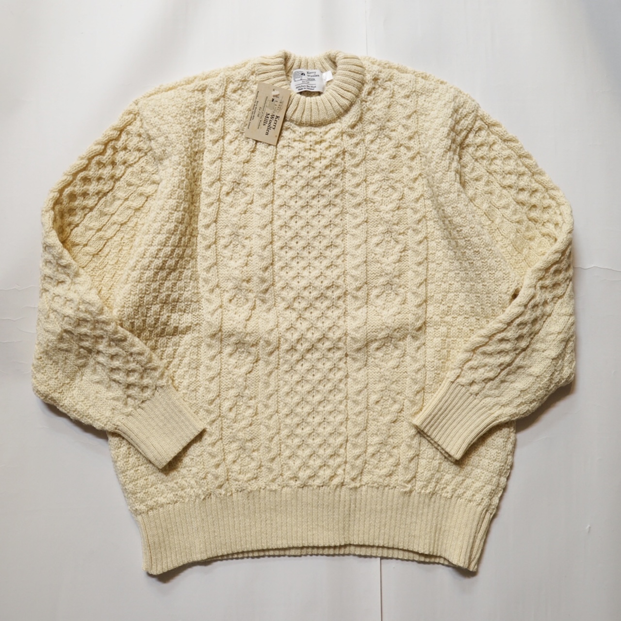 Kerry Woollen Mills ケリーウォーレンミルズ アラン Aran Cable Crew Neck Sweater Relax アイルランド製 Pure aran