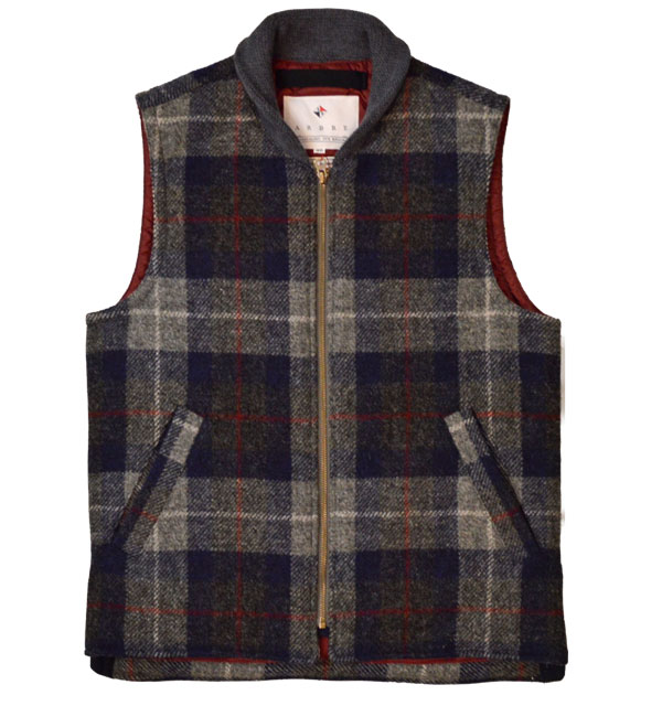 アルブル 【arbre】 ハリスツイード ダウンベスト HARRIS TWEED DOWN VEST CHECK