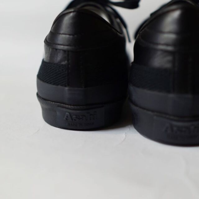 アサヒ Asahi ベルテッド レザースニーカー ASAHI BELTED LOW M036 Black