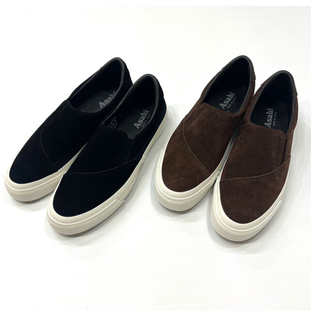 アサヒ Asahi スエードスニーカー ASAHI BELTED SLIP-ON SUEDE スリッポン