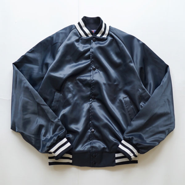 エーエスダブリュー ASW サテンアワードジャケット フランネルライニング Navy/White